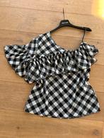DENNY ROSE top zwart/wit geblokt mt S en L, Italie, -, Verzenden, Nieuw