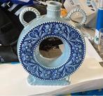 Vintage Beierse aardewerken donut karaf met bloemen design, Ophalen of Verzenden