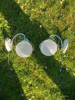 Twee Wandlampen met Glazen Bol, Ophalen, Gebruikt, Glas, Vintage