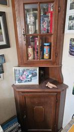 Hoekkast met vintage blikken verzameling, Minder dan 50 cm, Eikenhout, 100 tot 150 cm, Vintage