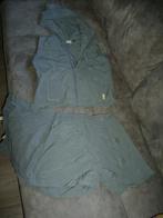 broek rok  met omslag--en  hesje maat  164, Groen, Gedragen, Maat 34 (XS) of kleiner, Kostuum of Pak