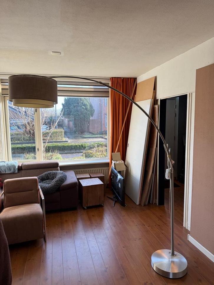 Elegante booglamp met antraciet kap, Huis en Inrichting, Lampen | Vloerlampen, Gebruikt, 150 tot 200 cm, Metaal, Ophalen