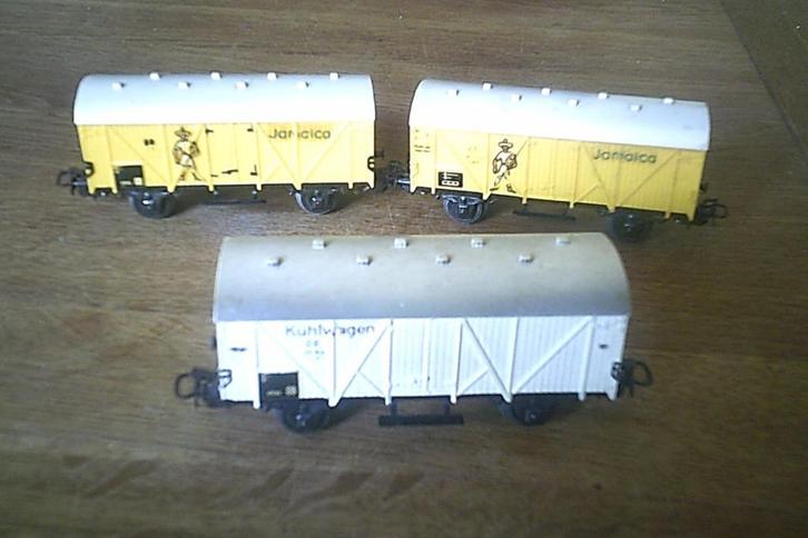 Marklin HO 3 Koelwagons - Bananenwagons nr. 4508 - 4509, Hobby en Vrije tijd, Modeltreinen | H0, Gebruikt, Wagon, Wisselstroom