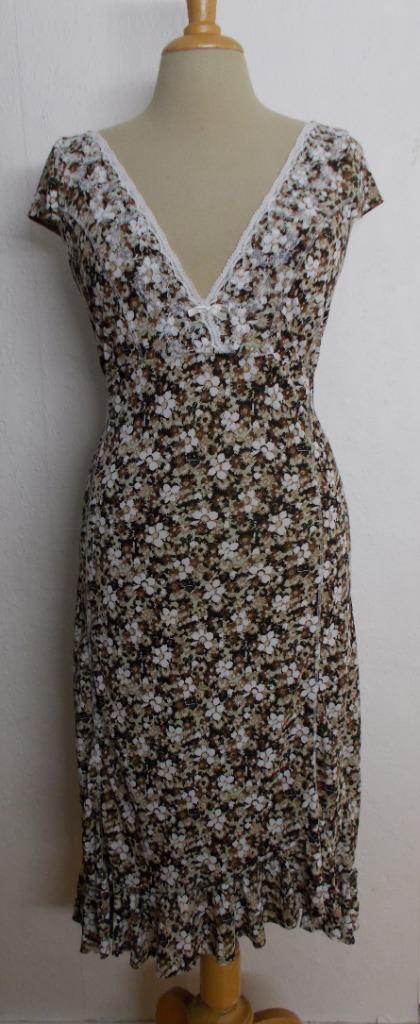 Lief bloemen print jurkje van Liu Jo! L, Kleding | Dames, Jurken, Zo goed als nieuw, Maat 42/44 (L), Bruin, Onder de knie, Verzenden