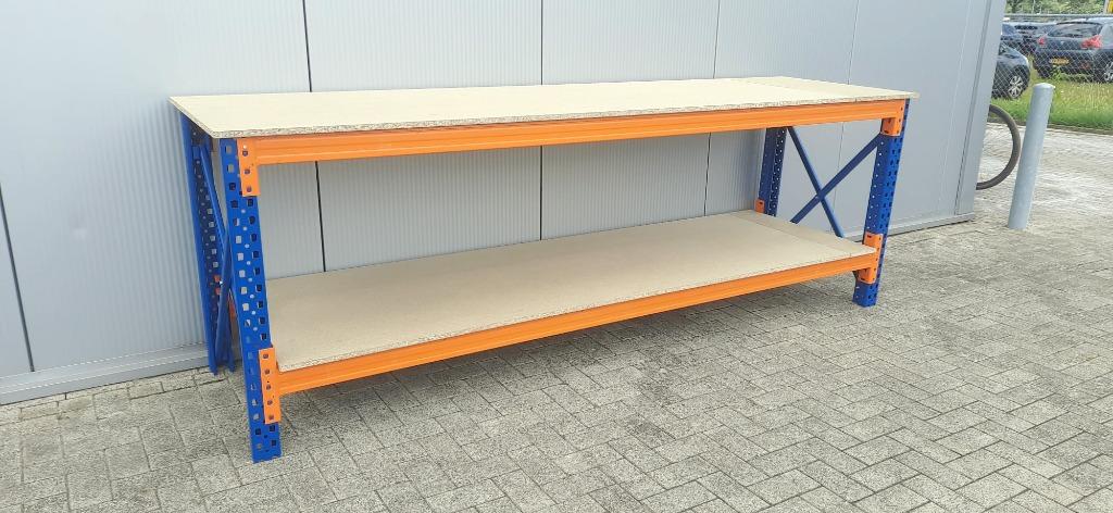 Werkbank inpaktafel 215x100x95cm /40mm blad, nieuw ( excl. wielen
