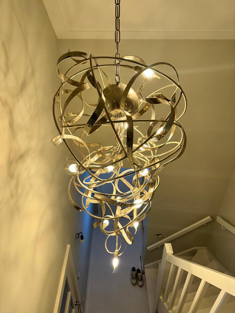 Luxe hanglamp, Huis en Inrichting, Lampen | Hanglampen, Ophalen, Metaal, 75 cm of meer