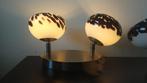 2 x Massive bol lampen metaal retro design, Ophalen of Verzenden, Zo goed als nieuw, Glas