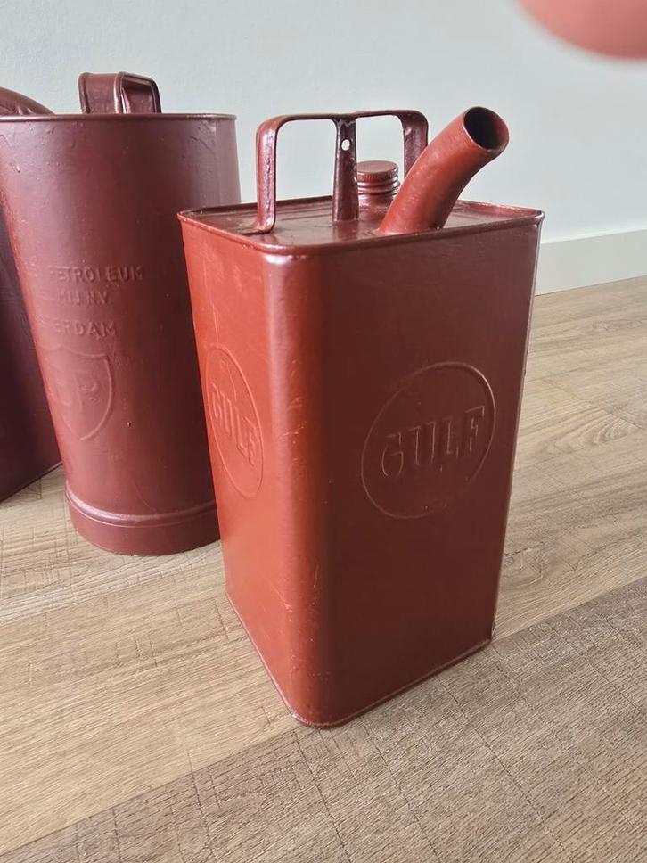 2  prachtige antieke 30S Petroleum kan van APC €30, Antiek en Kunst, Antiek | Woonaccessoires, Ophalen of Verzenden