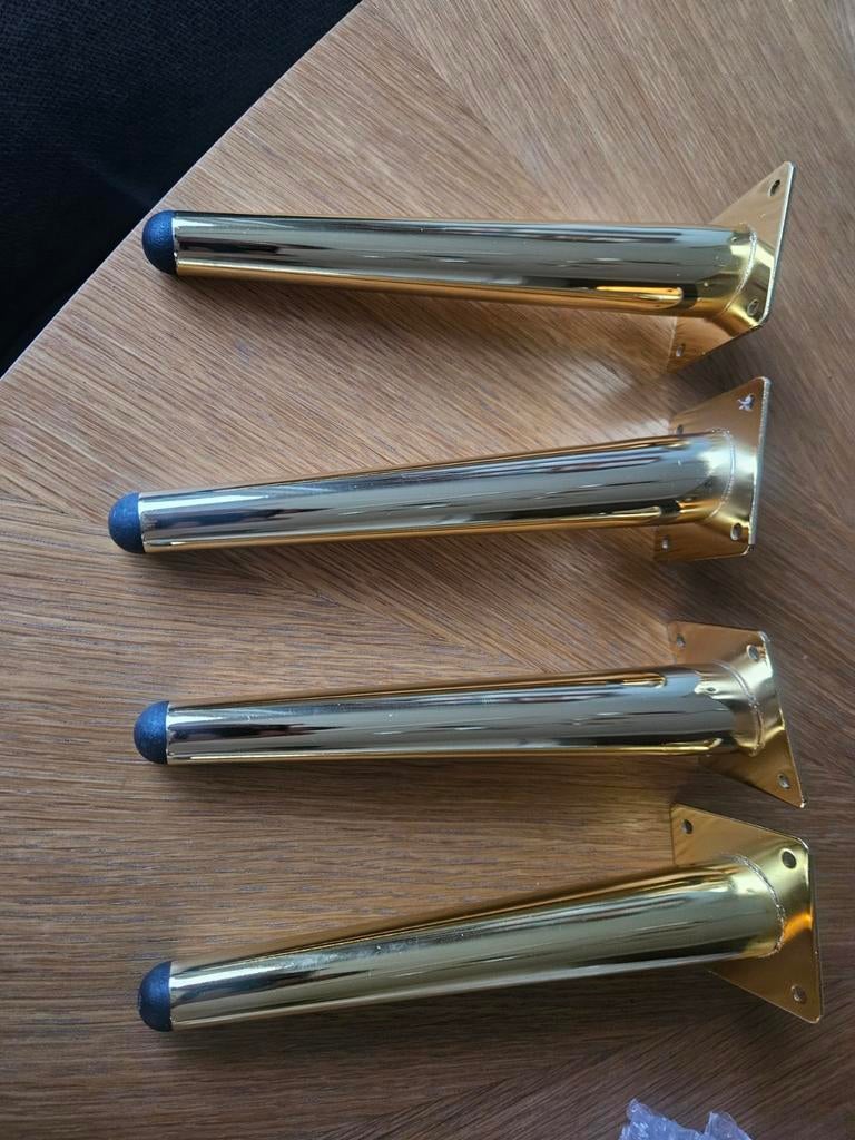 4x Duraline Tafelpoot Conisch Goud 20cm - Nieuw, Tafelpoot, Nieuw, Minder dan 50 cm, Ophalen of Verzenden