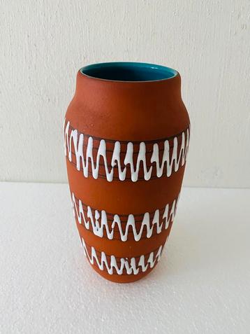 Keramiek Scheurich vaas met zaagtand decor , jaren 60 beschikbaar voor biedingen