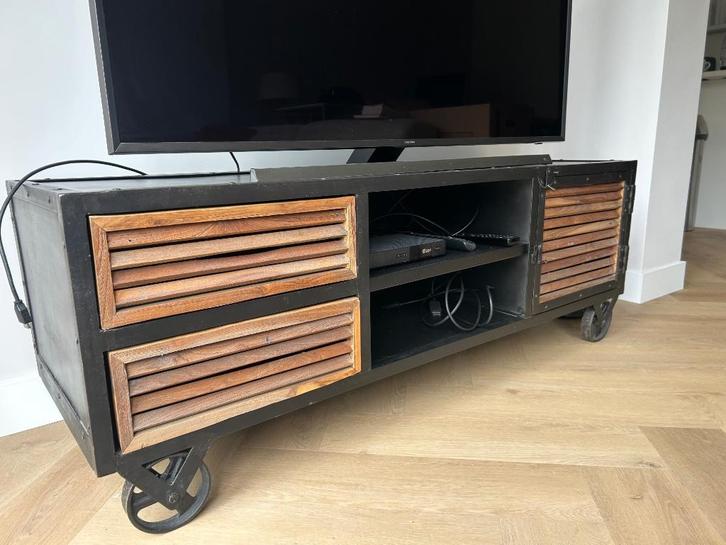 Tv meubel, Huis en Inrichting, Kasten | Televisiemeubels, Zo goed als nieuw, Minder dan 100 cm, 100 tot 150 cm, 25 tot 50 cm, Teakhout