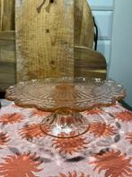 Vintage roze plateau persglas, diameter 23cm., Huis en Inrichting, Ophalen of Verzenden, Gebruikt