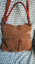 Fred de la Bretoniere, suède leren tas, 35x40cm, 2 hengsels, Verzenden, Gebruikt, Bruin, Overige typen