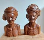 2 prachtig houtgesneden Javaanse of Balinese hoofden., Ophalen of Verzenden