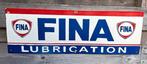Fina Lubrication 76 x 25 emaille reclamebord izgst, Ophalen of Verzenden, Gebruikt, Reclamebord