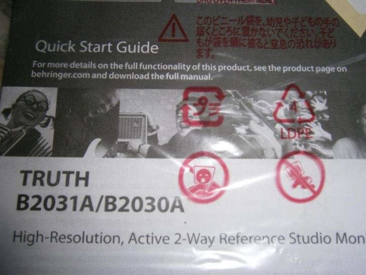 2 Gebruiksaanwijzing Behringer Truth B2031A / B2030A monitor, Audio, Tv en Foto, Luidsprekers, Nieuw, Overige typen, 60 tot 120 watt