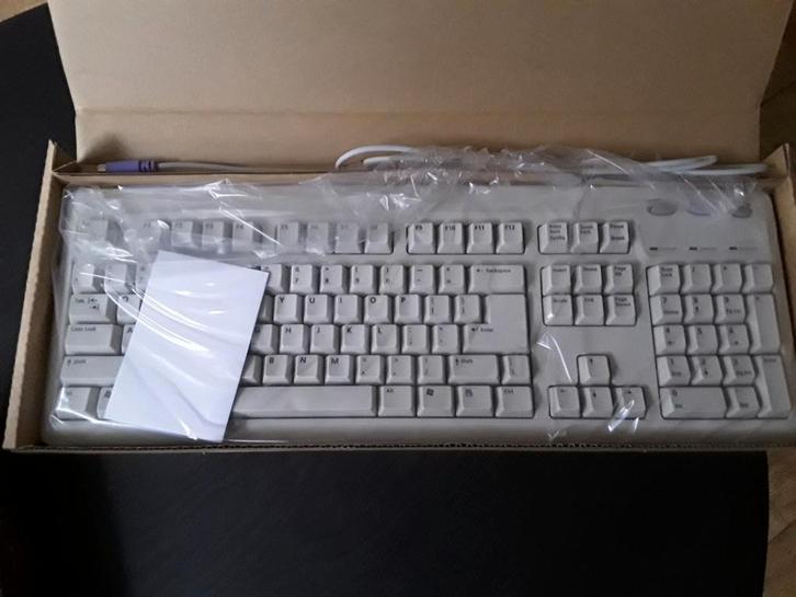Nieuw PS/2 Toetsenbord - Hagelwit, Grote Enter, Computers en Software, Toetsenborden, Nieuw, Qwerty, Bedraad, Ophalen of Verzenden