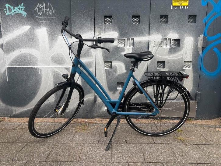 Blauwe Gazelle Chamonix C8 Dames fiets, Fietsen en Brommers, Fietsen | Dames | Damesfietsen, Zo goed als nieuw, Gazelle, (Extra) lage instap