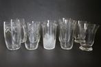 vintage antiek art deco 10x geslepen guilloche waterglas, Ophalen of Verzenden