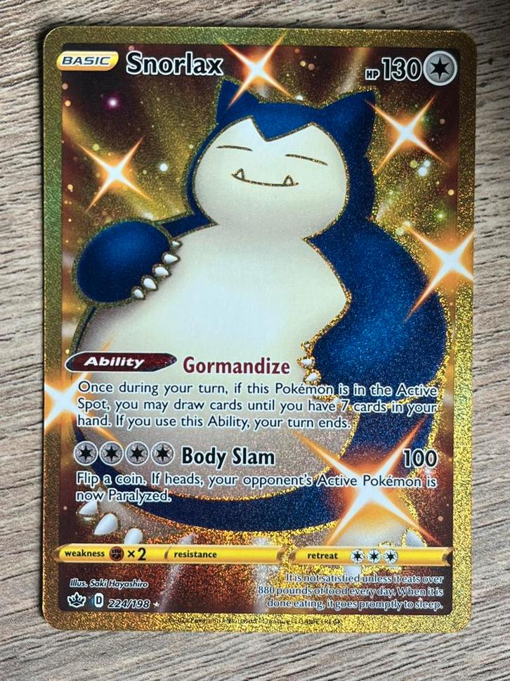 Snorlax - Chilling Reign 224/198 - Pokemon Kaart, Hobby en Vrije tijd, Verzamelkaartspellen | Pokémon, Zo goed als nieuw, Ophalen of Verzenden