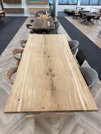Unieke eiken schaaldeel boomstamtafel 300x110cm, Ophalen, Zo goed als nieuw, Vijf personen of meer, Rechthoekig