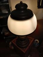Opaline Glas Staande Lamp met Koperen Details, Gebruikt, 100 tot 150 cm, Vintage, Ophalen of Verzenden