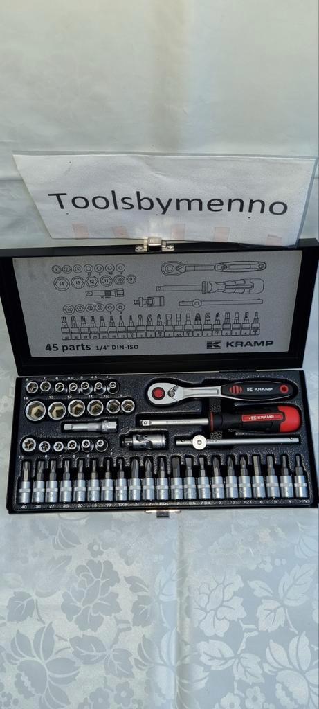NIEUW Kramp Ratelset/ Dopsleutelset 1/4" 45-delig, Doe-het-zelf en Verbouw, Gereedschap | Handgereedschap, Nieuw, Ophalen of Verzenden