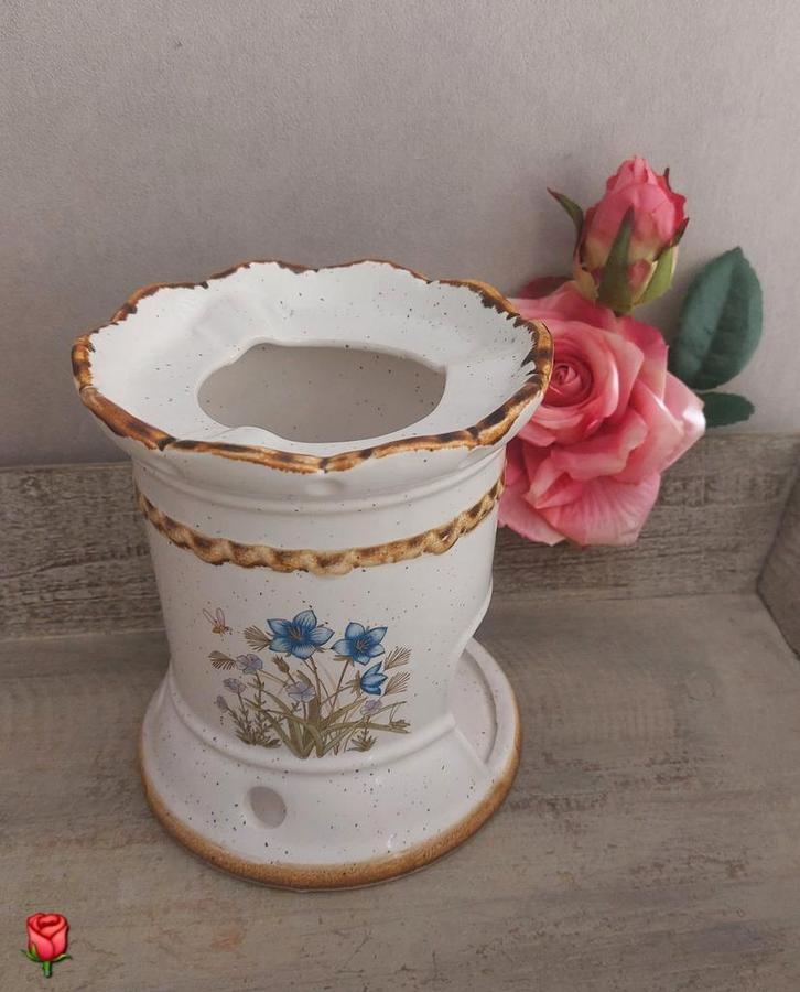 Vintage theelichthouder met Wildflower decor, Antiek en Kunst, Antiek | Keramiek en Aardewerk, Ophalen of Verzenden