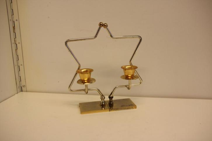 Karshi kandelaar Gold ( 24K) en Silver plated., Antiek en Kunst, Antiek | Kandelaars, Goud, Ophalen of Verzenden