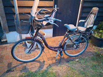 Moederfiets met 2 kinderzitjes beschikbaar voor biedingen