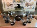 Bowlstel set punchset schaal en deksel +10 glazen jaar 1970, Antiek en Kunst, Antiek | Glas en Kristal, Ophalen of Verzenden