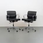 18x Vitra EA 217 Zwart Leer - Chroom