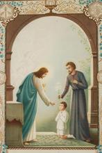 De eerste heilige communie 24,5 x 34 cm, Verzenden, Zo goed als nieuw, Kaart of Prent, Christendom | Katholiek