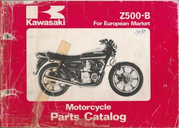 Kawasaki Z500 B parts list (1857z) motor beschikbaar voor biedingen