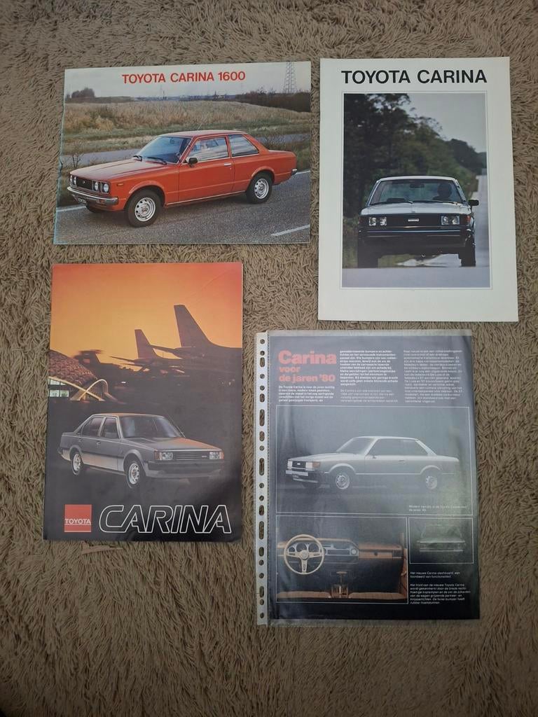 3x autofolder en leaflet Toyota Carina TA40, Verzenden, Zo goed als nieuw, Toyota