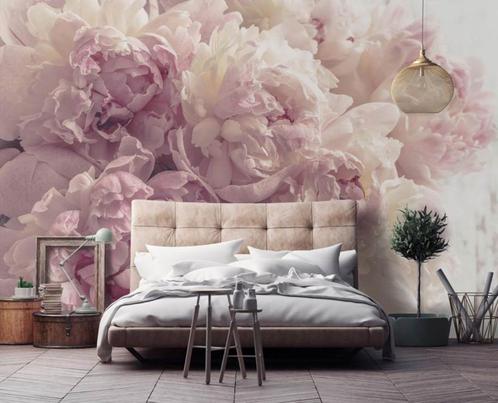 Fotobehang / Behang - Bloemen - Roze Pioenrozen, Huis en Inrichting, Stoffering | Behang, Roze, minder dan 10 m², Verzenden