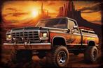 Wandbord, pick-up truck, metaal, deco, Ophalen of Verzenden, Nieuw