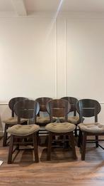 Vintage stoelen, set van 6, Huis en Inrichting, Gebruikt, Bruin, Ophalen of Verzenden, Vijf, Zes of meer stoelen