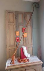 Vintage koperen Sinterklaas staf  zware uitvoering, Ophalen of Verzenden, Zo goed als nieuw