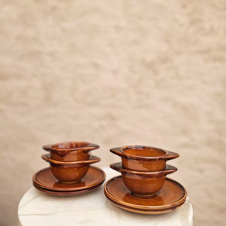 Vintage St. Clément soepkommen met schotels – set van 4, Antiek en Kunst, Antiek | Servies los, Verzenden