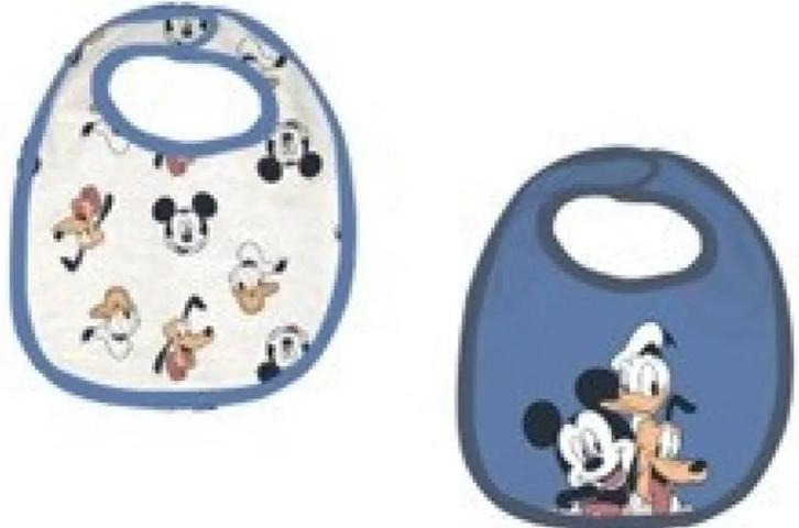 2 Mickey Mouse Slabbetjes - Disney Pluto, Donald Duck, Kinderen en Baby's, Babyvoeding en Toebehoren, Nieuw, Overige typen, Ophalen of Verzenden