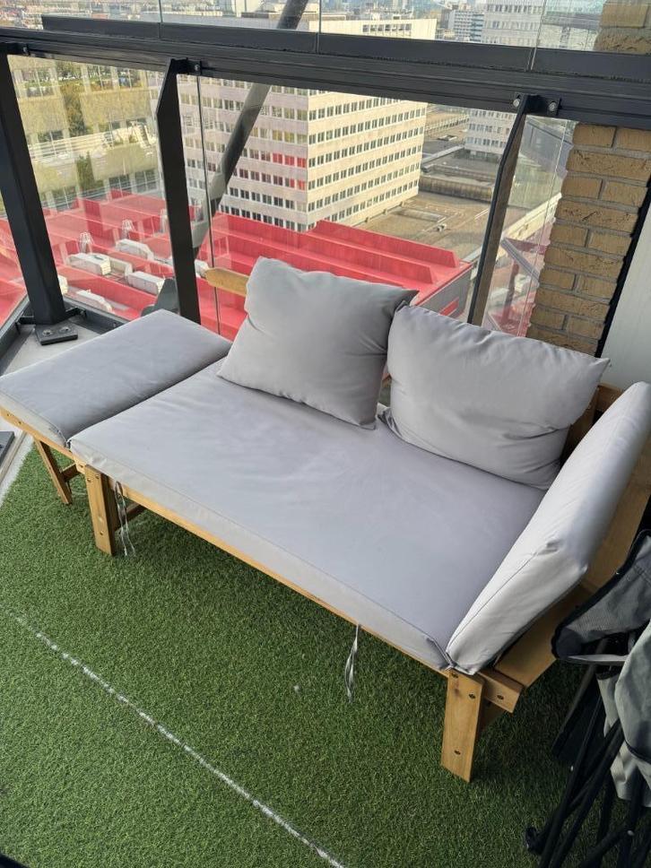 Verstelbare 3-zits tuinbank van acaciahout, Tuin en Terras, Tuinbanken, Gebruikt, Hout, Ophalen