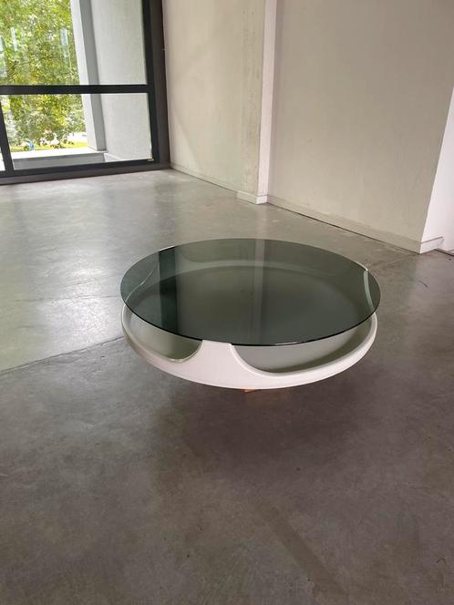 Space age tafel jaren 60 vintage, Huis en Inrichting, Tafels | Salontafels, Gebruikt, Minder dan 50 cm, 50 tot 100 cm, Rond, Ophalen
