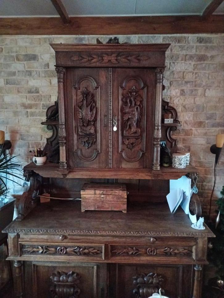 Echte jachtkast met jacht tafereel, Antiek en Kunst, Antiek | Meubels | Kasten, Ophalen of Verzenden