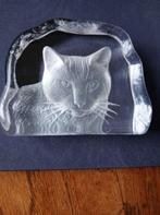 Gegraveerde/ ge-etste Kattenkop, Cristal dÁrques,(adv.291), Ophalen of Verzenden, Zo goed als nieuw