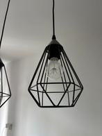 Zwarte hanglamp industrieel (3 lampen in 1), Huis en Inrichting, Lampen | Hanglampen, Ophalen, Zo goed als nieuw, Minder dan 50 cm