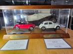 1:24 Franklin Mint vw 1967 cabrio en gew in glazen vitrine, Ophalen of Verzenden, Nieuw, Overige merken