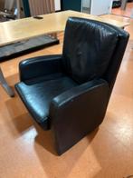 Gratis !!! Zwart leren eettafel stoel, Ophalen, Gebruikt, Zwart, Leer