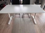 Verstelbaar ergonomisch bureau wit Ikea Bekant 160x80, Ophalen, Zo goed als nieuw