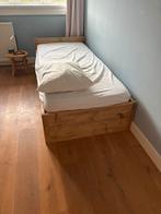 Steigerhouten bed, Ophalen, Gebruikt, 90 cm, Eenpersoons